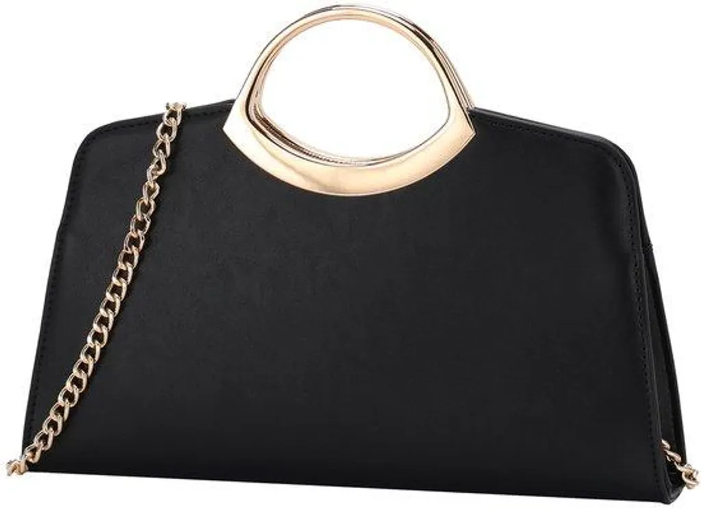 Pochette Kasgo noire pour femme, sac à main vegan chic et élégant