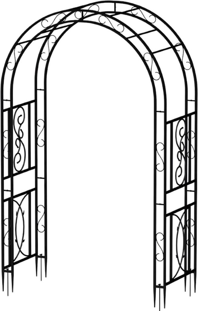Rosenbogen – Schwarz – Metall – 215cm – Für Hochzeit, Garten & Event – Dekoration & Fotohintergrund