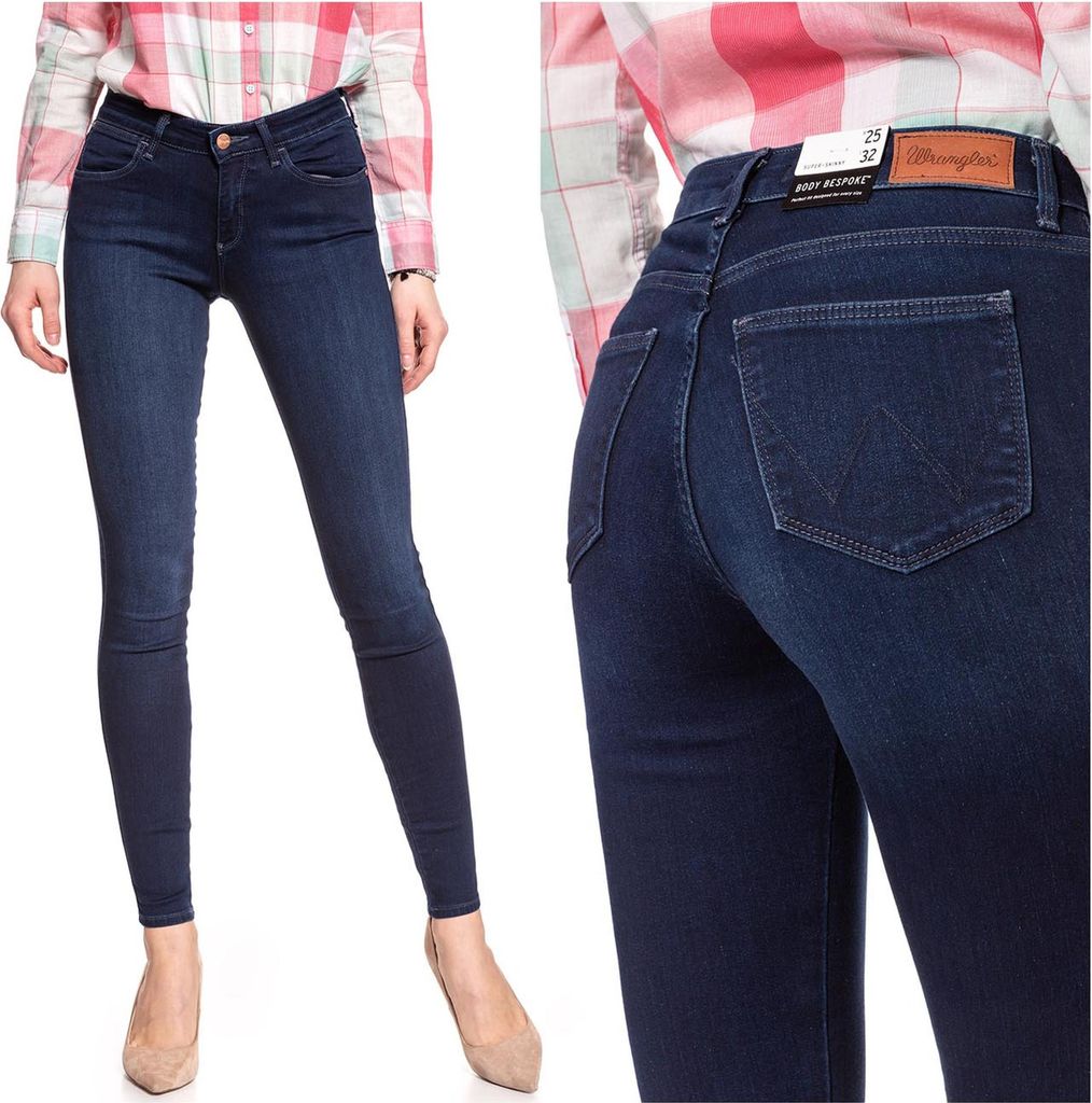WRANGLER, Damen Jeanshose, Skinny fit, SUPER SKINNY, W25 L32, Blau, Jeans, baggyjeans, buggy