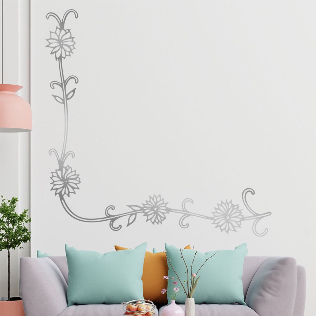 Blumen - Ranken Wandtattoo in 6 Größen - Wandaufkleber Wall Sticker - Dekoration, Küche, Wohnzimmer, Schlafzimmer, Badezimmer