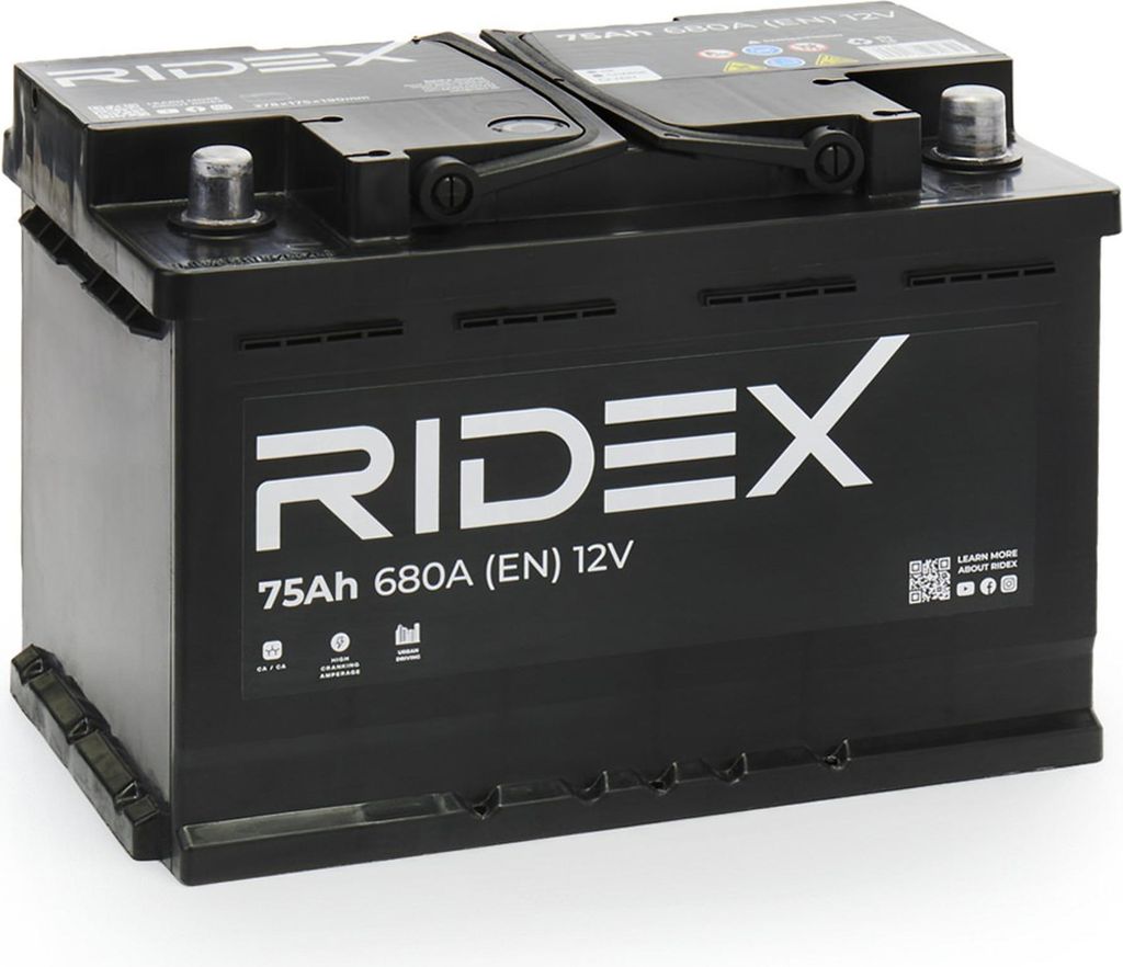 RIDEX Starterbatterie 12V 75Ah 680A/EN B13 L3 für Auto LKW Produktbild 