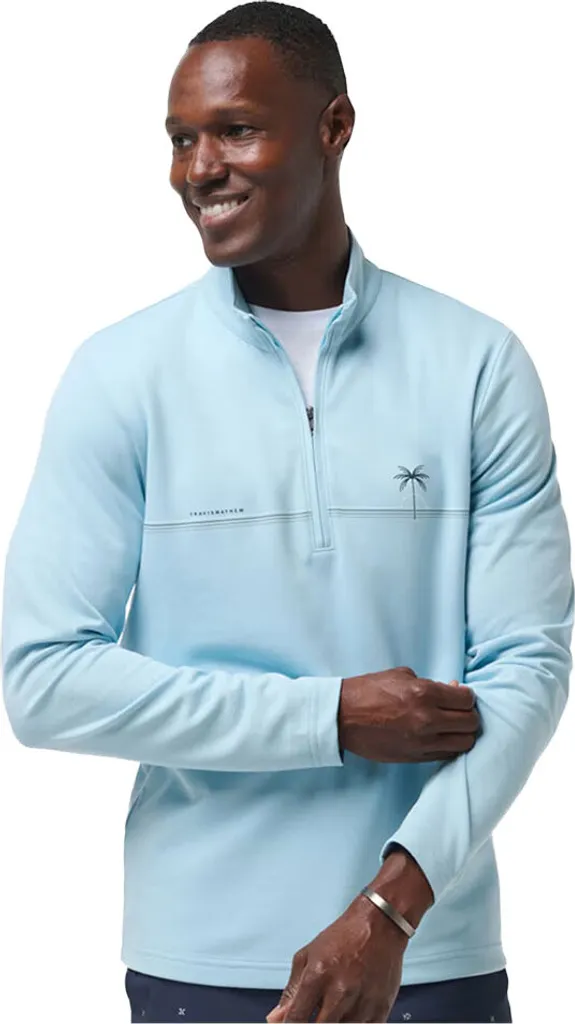 Travis Mathew Upgraded Cs Sweatshirt Bleu à Demi-Zip Taille L pour Homme