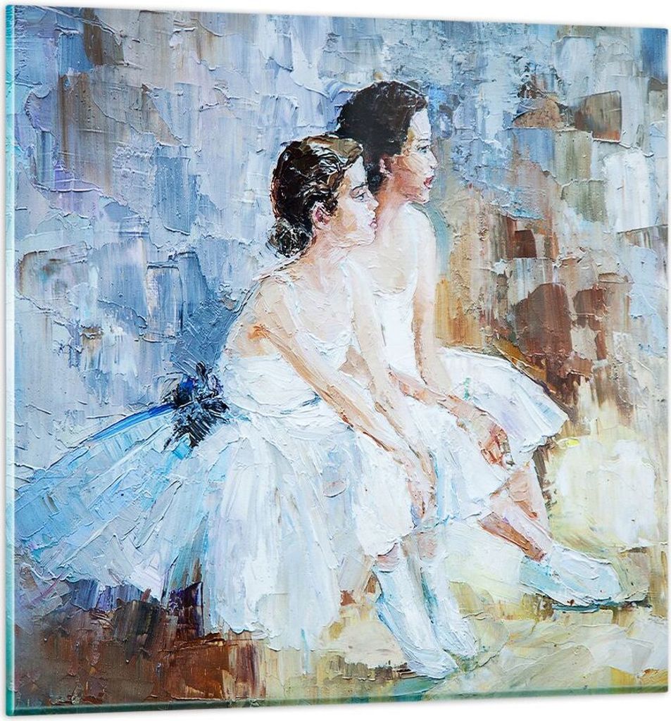 Bilder auf glas - Balletttänzer tanzen - 50x50cm - Glasbilder - Wandbilder - Kunstdruck - zum Aufhängen bereit - Wanddekoration aus Glas - Glas B...