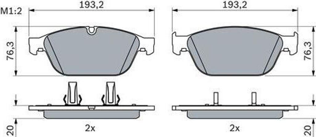 BOSCH 0 986 494 988 Bremsbelagsatz, Scheibenbremse OE 4H0698151E kompatibel mit A8 4H, Q5