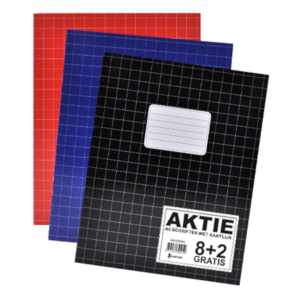 SOHO - Schulheft Basic A5 Raute 10x10mm 80 Seiten 60gr sortiert 8+2 gratis