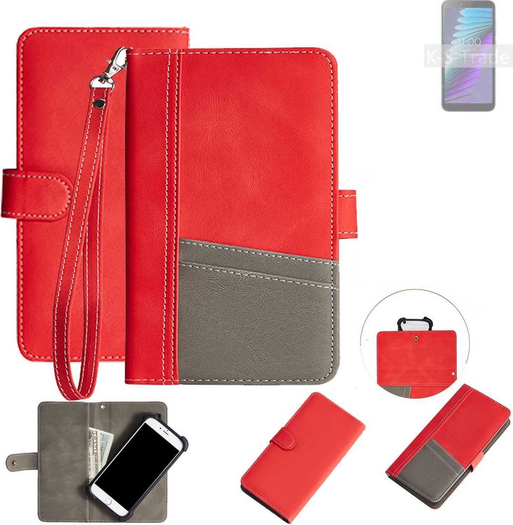 K-S-Trade Handy Schutzhülle für BQ Mobile BQ-5765L Clever Hülle Portemonnee Brieftasche Klapphülle Kartenfächer Flip Wallet Case Etui