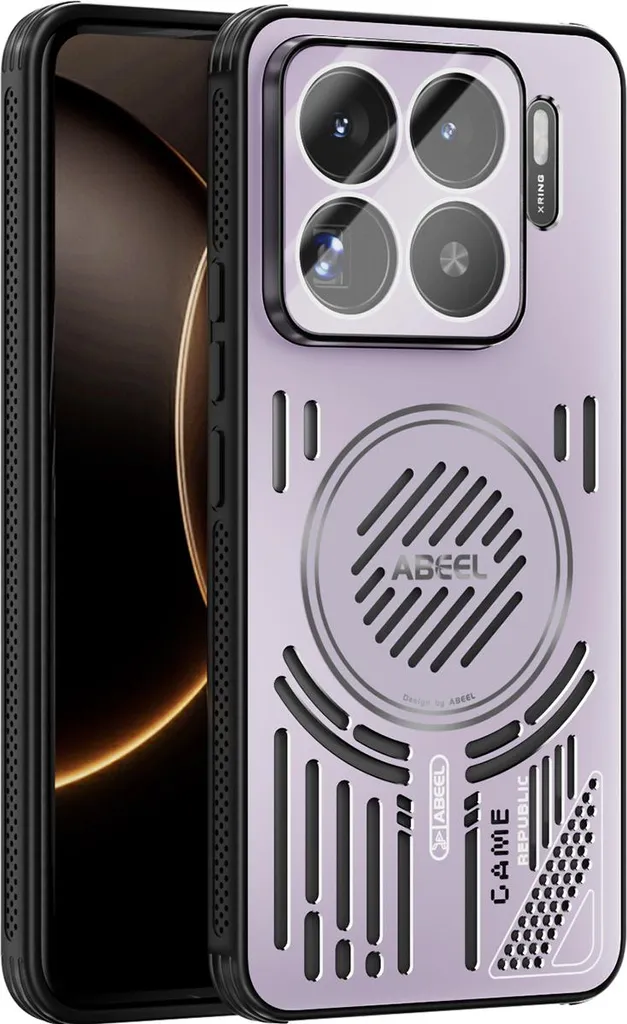 Custodia magnetica per Xiaomi 15s Pro custodia protettiva in alluminio antiurto con dissipazione del calore e pellicola per lenti Viola