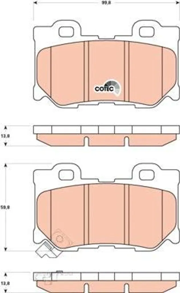 Plaquettes TRW GDB3515 Haute Friction - Compatible 370 Z OE D4060JL00A