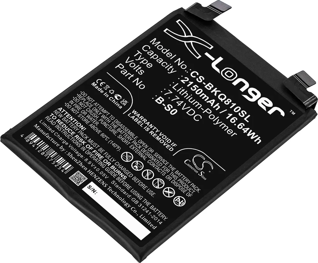 Batterie de secours pour smartphone IQOO 8 Pro V2141A remplace la B-S0