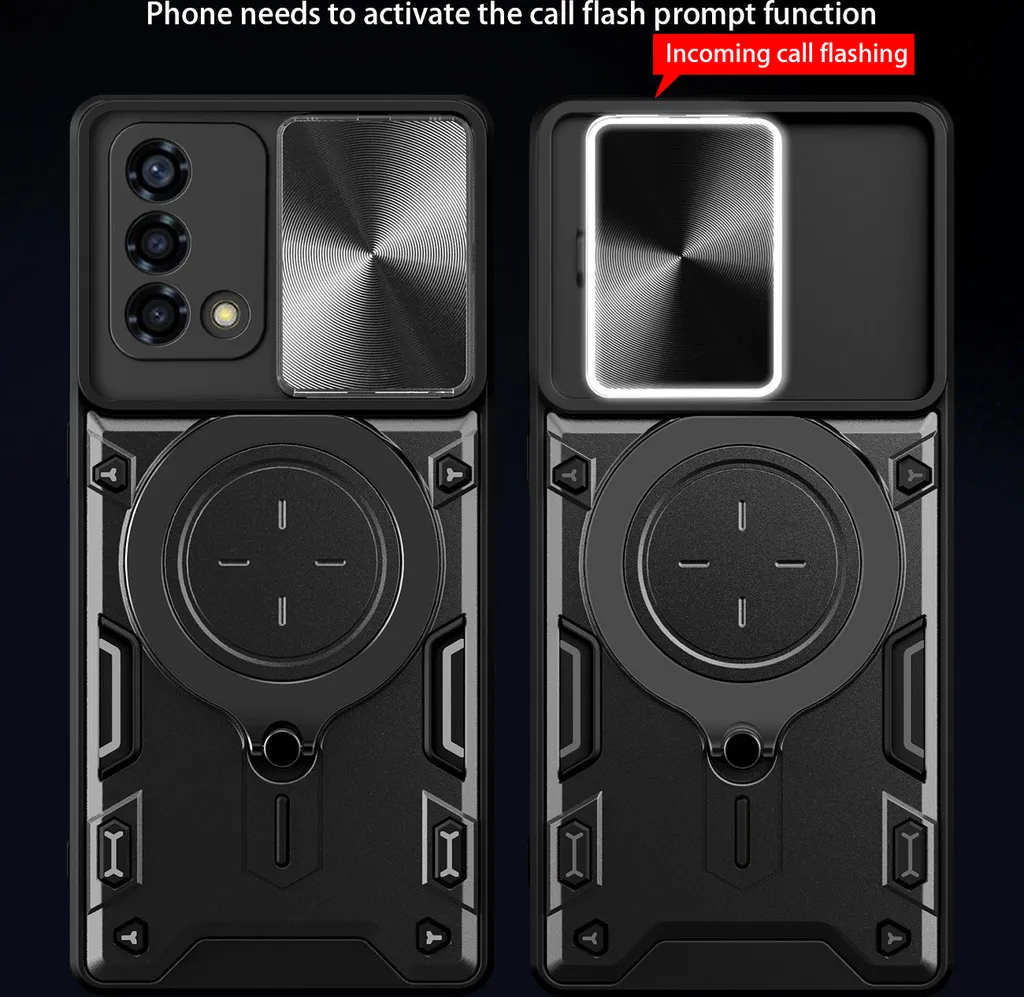 Custodia BAIDIYU Per Oppo A74 Con Doppio Strato TPU+PC E Supporto Integrato, Anticaduta, Antigraffio, Assorbimento Urto (Blu) - 3
