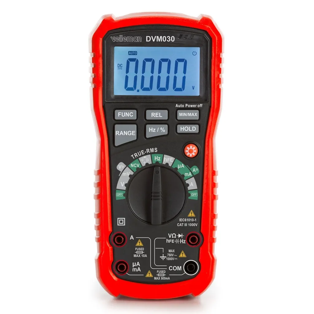 Multimètre 8 fonctions True RMS 1000V CAT III à plage automatique pro