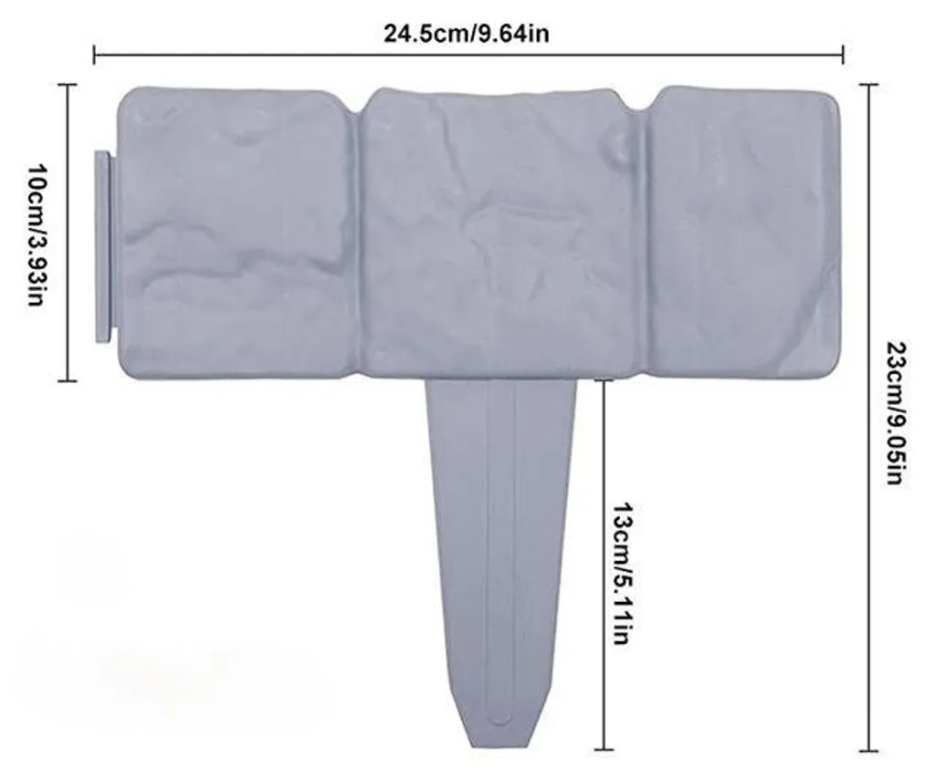 Bordure de jardin imitation pierre grise en plastique - Lot de 20 pièces