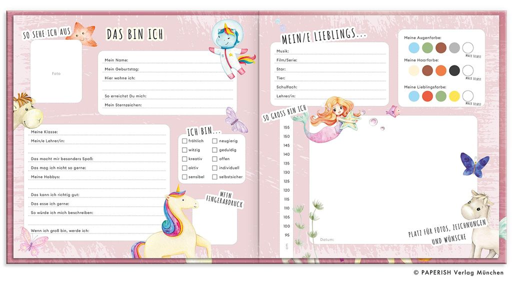 Schulfreunde Mädchen Freundebuch für Einschulung, Geschenk Produktbild 
