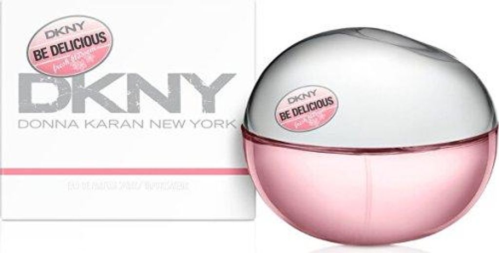 A perfume bottle and its packaging are displayed.