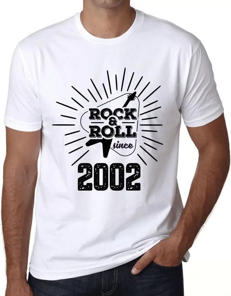 Herren Grafik T-Shirt Gitarre und Rock'n'Roll seit 2002 – Guitar and Rock & Roll Since 2002 – Geschenk 22. Geburtstag Jahrestag 22 Jahre Jubil...