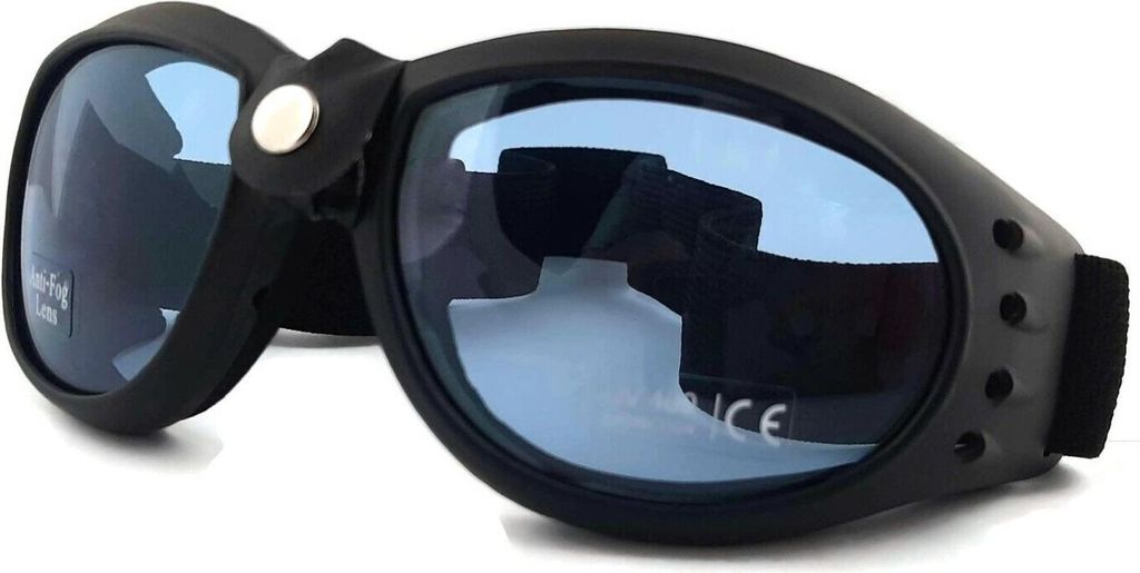 Motorradbrille Sonnenbrille Schutzbrille Blue BANDITO Motorcycle Goggles Dark