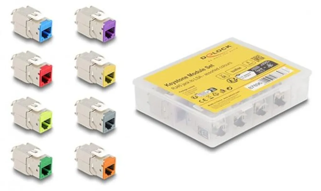 Module RJ45 Cat.6A sans outils Delock Keystone haute densité pour LSA