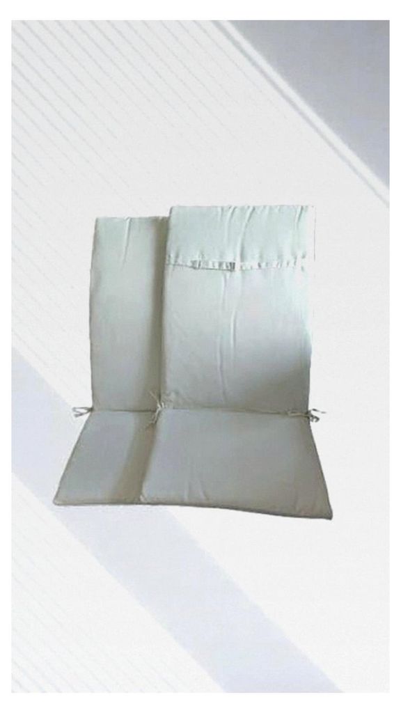 Gartenstuhlauflagen im 2er Set - Hochlehner in Creme - Bequeme Sitzauflagen für Gartenmöbel - Kissen für Gartenstühle und Klappstühle