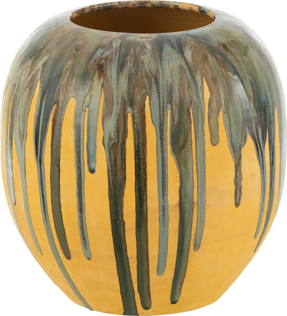 Petit Cache-pot J-Line Céramique Ligne de Peinture pour Déco Bureau