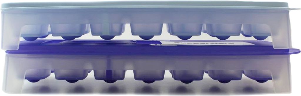 TUPPERWARE Gefrier-Behälter Eiswürfler lila-weiß + himmelblau G29