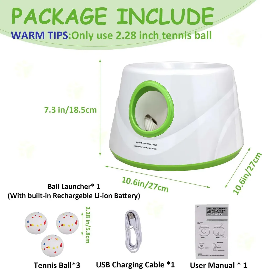 Lanceur de balles pour chien automatique : jouet interactif rechargeable