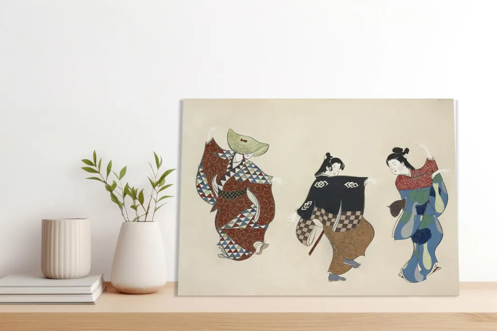 Quadro Su Tela 90x60 Ballerine Sekka - Arredo Giapponese Vintage - 4
