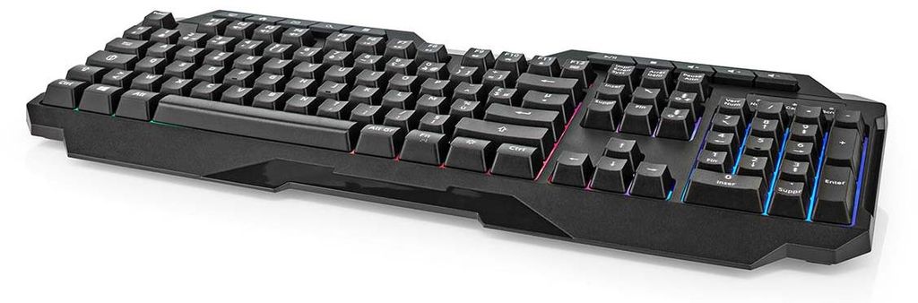 Nedis Wired Gaming Keyboard - USB Type-A - Folientasten - LED - AZERTY - FR-Layout - Stromversorgung über USB - Netzkabellänge: 1.30 m - Multimedia
