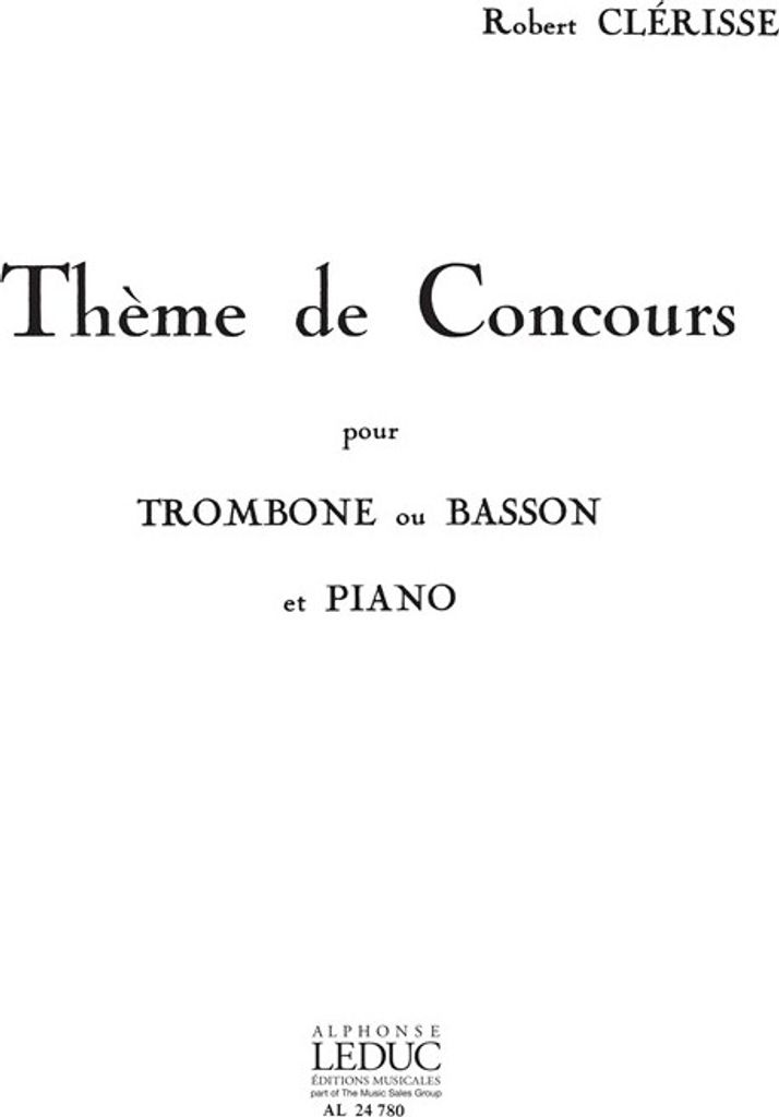 Thème de concours pour trombone (basson) et piano