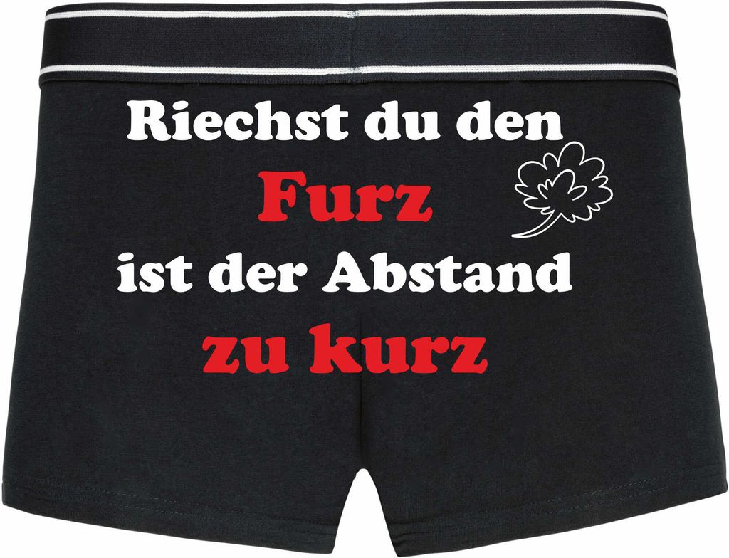Boxershorts - Mann - Boxer-0068-man-black-h-XXL - schwarz - XXL - hinten - Riechst du den Furz ist der Abstand zu kurz - lustiges Motiv - Spruch - ...