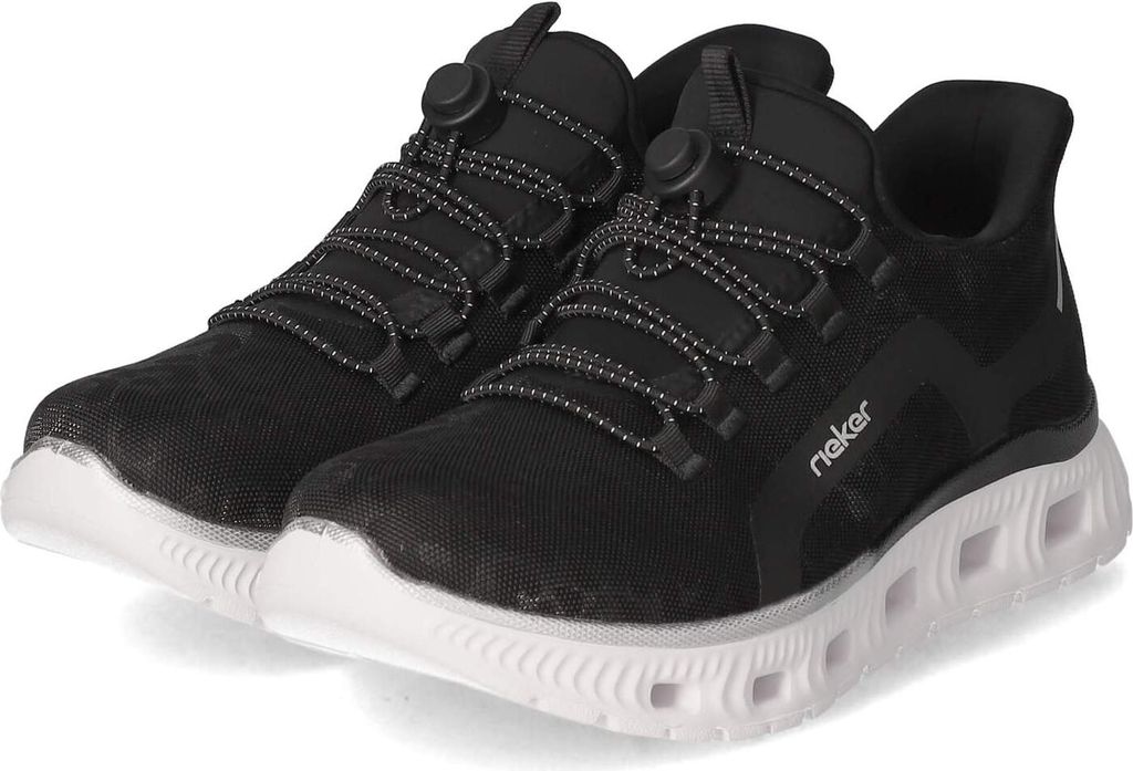 Rieker Damen Slip On Sneaker Schwarz Textil Größe: 38 Produktbild 