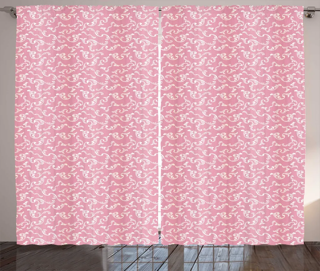 Rideau blanc damassé vintage avec boucles et crochets déco 280x225cm
