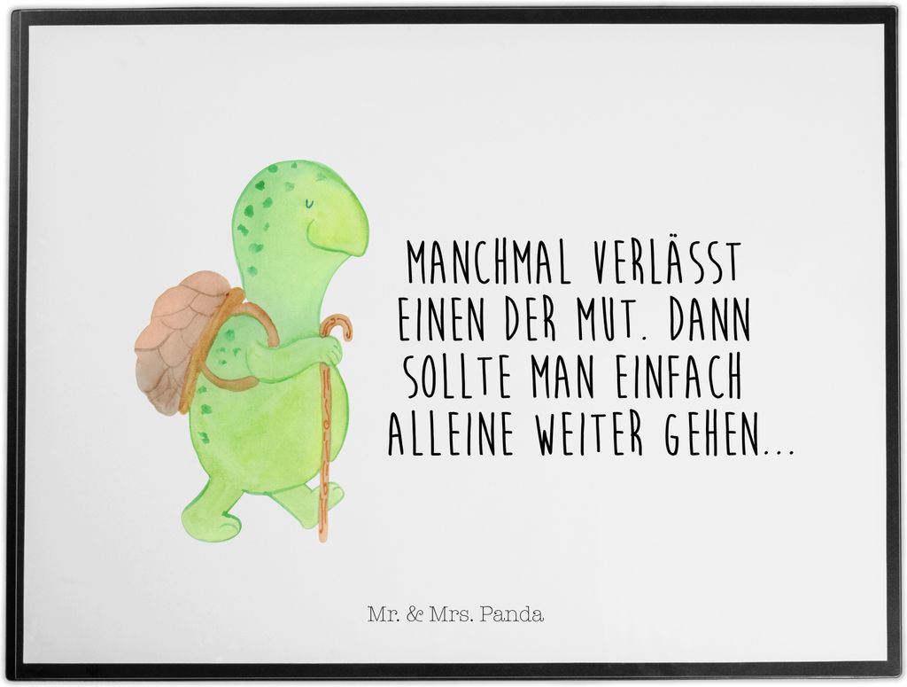 Mr. & Mrs. Panda schreibtischunterlage Schildkröte Wanderer - Weiß - Geschenk, schreibtischauflagen, Schildkröten, Motivation, malunterlagen, Mu...