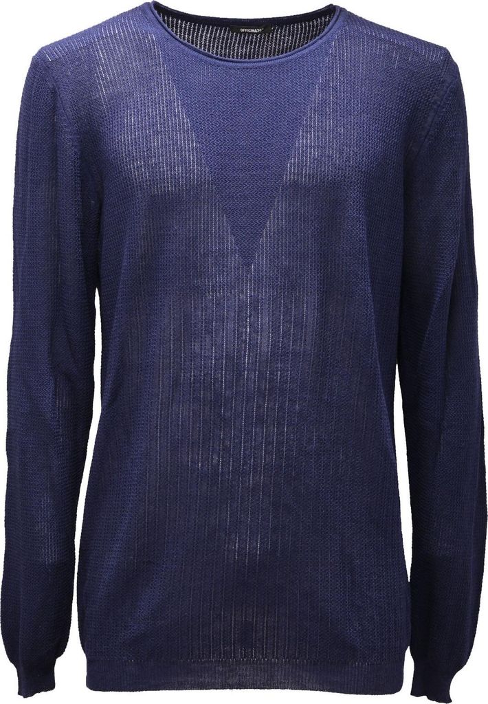 6015AE maglione uomo OFFICINA36 blue viscose/linen sweater man