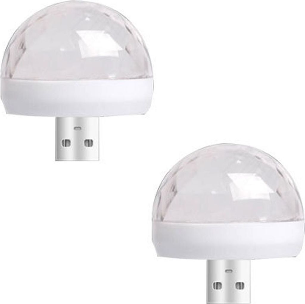 USB-Mini-Discolicht, Party-Lichterkugel mit Soundaktivierung, DJ-Discokugel-Bühnenbeleuchtung,white