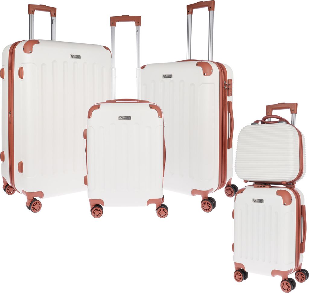WEISSMANTEL 5er Koffer Set weiß Hartschalenkoffer Koffer Produktbild