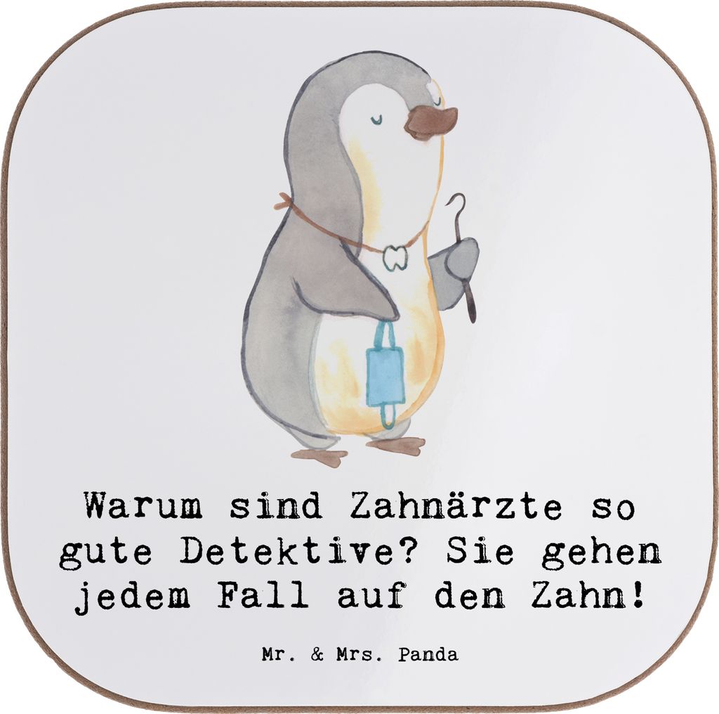 Mr. & Mrs. Panda Flaschenuntersetzer Zahnarzt Detektiv - Produktbild 