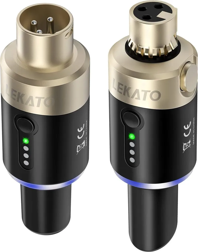 LEKATO Émetteur de microphone sans fil 5,8 GHz XLR pour caméra DSLR