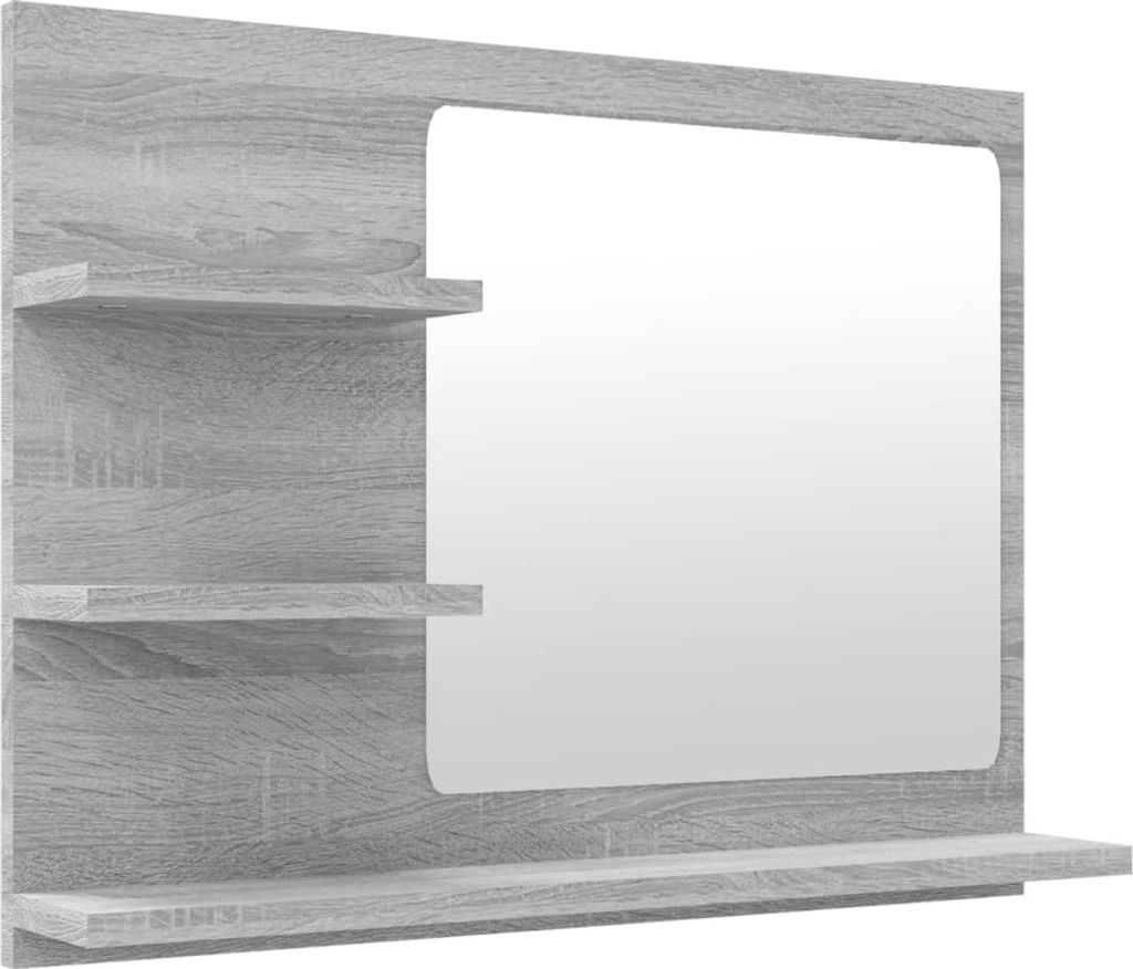 vidaXL Lustro łazienkowe szare Sonoma 60x10,5x45 cm Zdjęcie produktu 