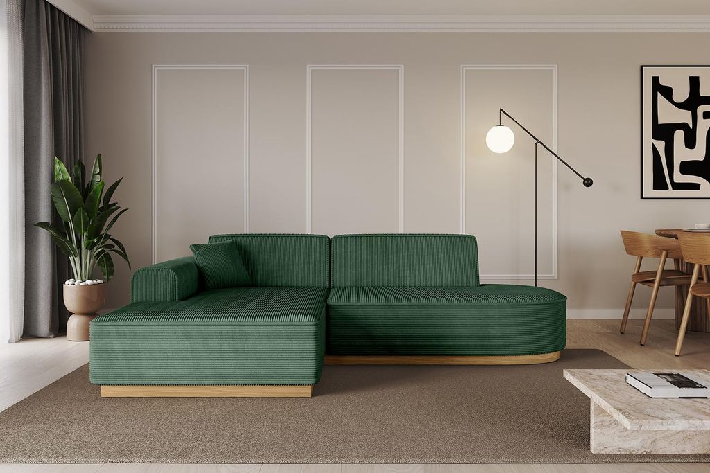 ALTDECOR Ecksofa in L-Form IREA-L1-v2 232x165x80 cm Grün Corner Sofa Eckcouch Couch Wohnlandschaft Cauchsofa