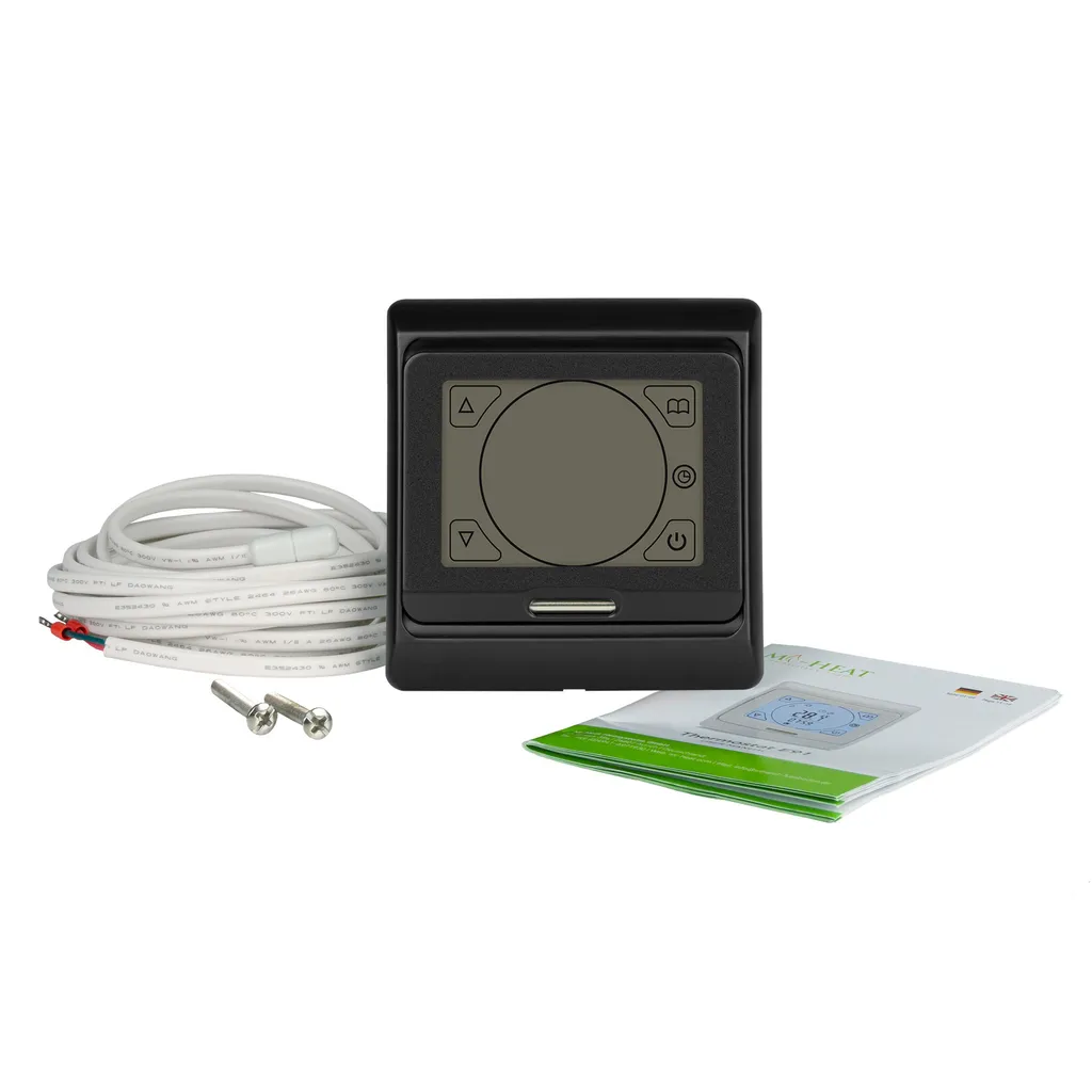 Thermostat programmable noir E91 avec écran LCD et capteur de précision - 13