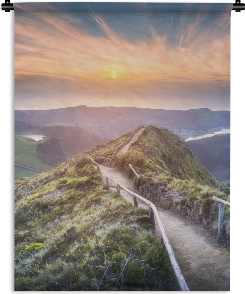 MuchoWow Wandteppich Wandbehang Berge - Sonne - Natur 60x80 cm Tapisserie Dekoration Wandtuch - Decke - Wandtücher - Wohne