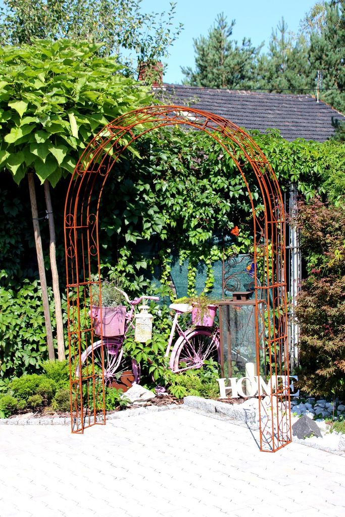 GardenAndPools Rosenbogen Paris Rund B-2,60 m Rost Pergola Metallrosenbogen Gartenbogen Rosensäule Rose Arches Arco da Giardino Arches de Rose