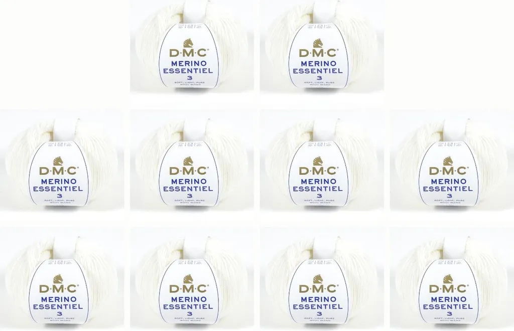 10 Pelotes DMC Merino Essentiel 3 Fil DK Laine et Acrylique 950