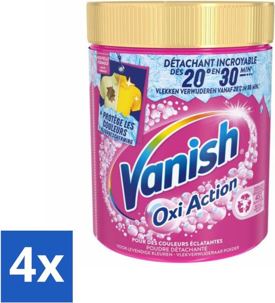 Vanish – Fleckenentferner – Oxi Action Wash Booster Pulver – Für Buntwäsche – 940 g - Vorteilspack - 4 Stücke