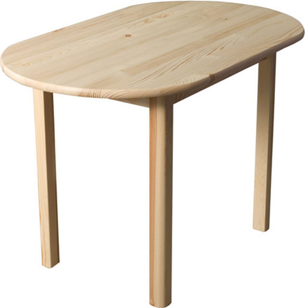 Tisch Kiefer massiv Vollholz natur 004 (rund) - Abmessung 150 x 80 cm (B x T)