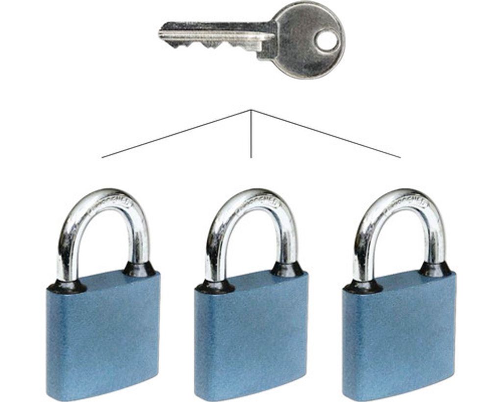 vorhängeschloss OVAL.45 SET mit 3 Schlössern für SU 6kl.