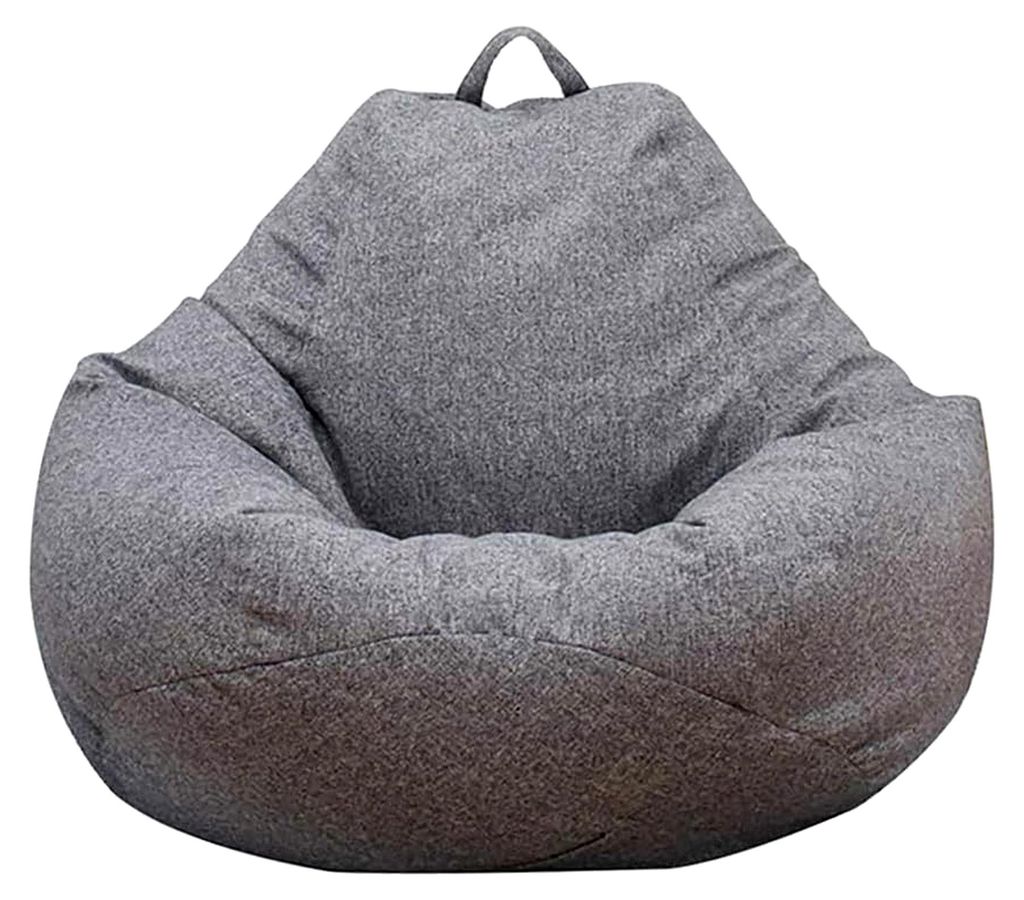 Sitzsackbezug, ohne Füllung, 100 x 120 cm, klassischer Sitzsack, für Schlafzimmer, Büro, Wohnzimmer, Terrasse, Hellgrau