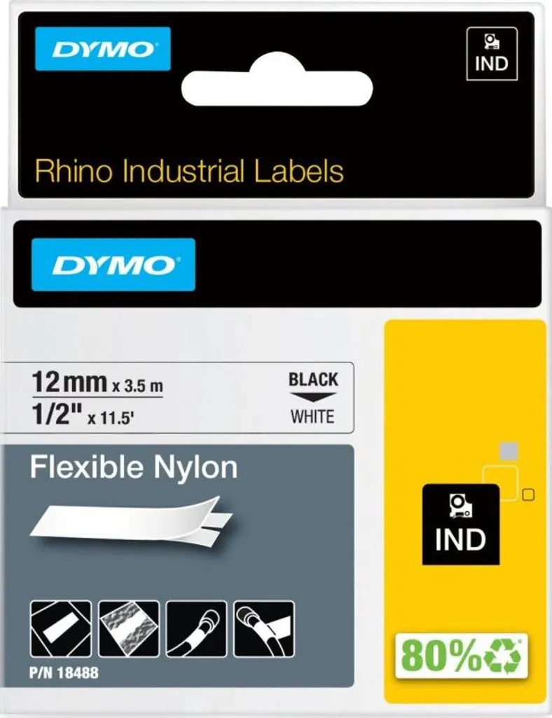 Évitez le Décollage des Étiquettes avec le Ruban Dymo Rhino Nylon 12mm