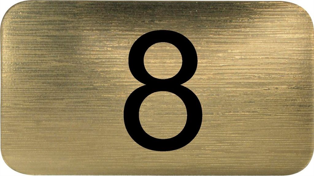 Nummernschild selbstklebend, 35 x 20 mm, Type 8, Kunststoff gold metallic