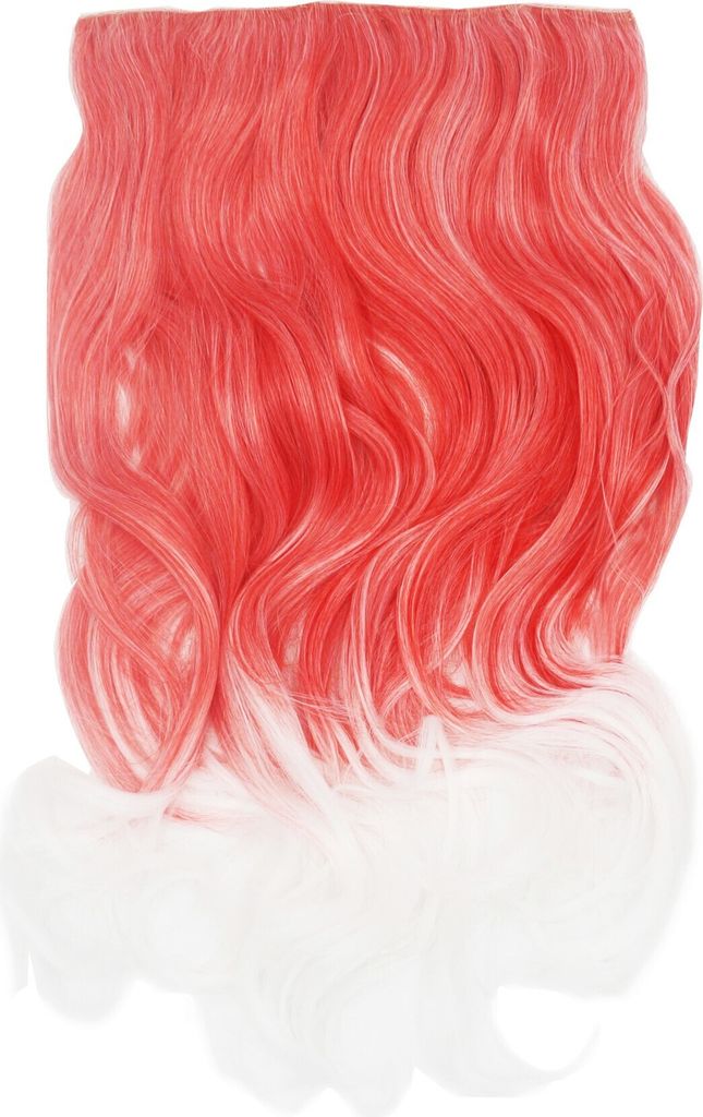 WIG ME UP 5 Clip-In Extension lockig Ombre Rot Weiß Produktbild 